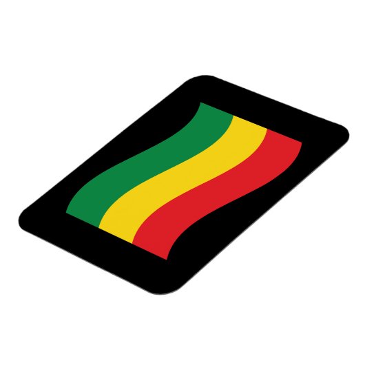 Vlag voor groene, goudkleurige en rode kleuren magneet (Linkerzijde)