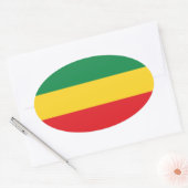 Vlag voor groene, goudkleurige en rode kleuren ovale sticker (Envelop)