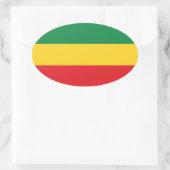 Vlag voor groene, goudkleurige en rode kleuren ovale sticker (Tas)