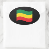 Vlag voor groene, goudkleurige en rode kleuren ovale sticker (Tas)