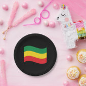 Vlag voor groene, goudkleurige en rode kleuren papieren bordje (Feest)