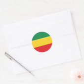 Vlag voor groene, goudkleurige en rode kleuren ronde sticker (Envelop)