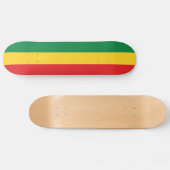 Vlag voor groene, goudkleurige en rode kleuren skateboard (Horizontaal)