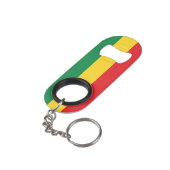 Vlag voor groene, goudkleurige en rode kleuren sleutelhanger flessenopener (Achterkant Gekanteld)