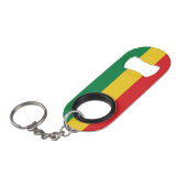 Vlag voor groene, goudkleurige en rode kleuren sleutelhanger flessenopener (Voorkant Gekanteld)