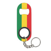 Vlag voor groene, goudkleurige en rode kleuren sleutelhanger flessenopener (Achterkant)