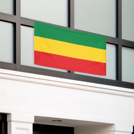 Vlag voor groene, goudkleurige en rode kleuren spandoek (Buitenkant Gebouw)