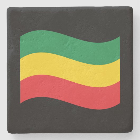 Vlag voor groene, goudkleurige en rode kleuren stenen onderzetter (Voorkant)