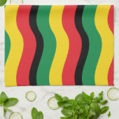 Vlag voor groene, goudkleurige en rode kleuren theedoek (Gevouwen)