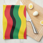 Vlag voor groene, goudkleurige en rode kleuren theedoek (Quarter Fold)