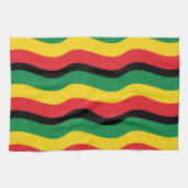 Vlag voor groene, goudkleurige en rode kleuren theedoek (Horizontaal)