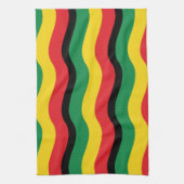 Vlag voor groene, goudkleurige en rode kleuren theedoek (Verticaal)