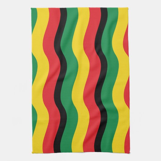 Vlag voor groene, goudkleurige en rode kleuren theedoek (Verticaal)