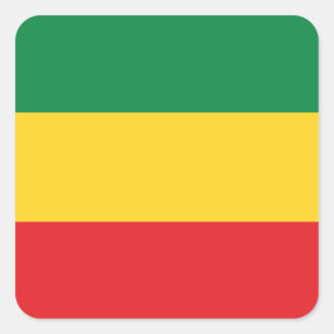 Vlag voor groene, goudkleurige en rode kleuren vierkante sticker