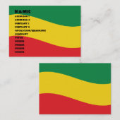 Vlag voor groene, goudkleurige en rode kleuren visitekaartje (Voorkant / Achterkant)