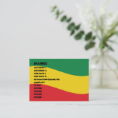 Vlag voor groene, goudkleurige en rode kleuren visitekaartje (Staand voorkant)