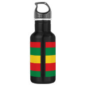 Vlag voor groene, goudkleurige en rode kleuren waterfles  (Achterkant)