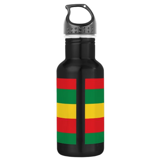 Vlag voor groene, goudkleurige en rode kleuren waterfles (Achterkant)