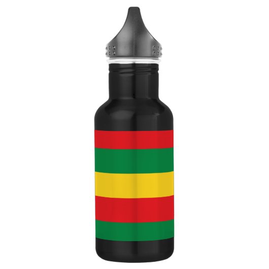 Vlag voor groene, goudkleurige en rode kleuren waterfles  (Links)