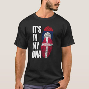 Vlag voor het erfgoed van Laos en Deens Mix DNA T-shirt