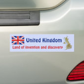 Vlag voor het Verenigd Koninkrijk + kaartBumpersti Bumpersticker (Op auto)