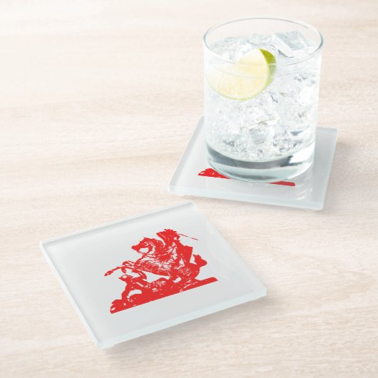 Vlag voor kinderen van Gaspard - Glazen Onderzette Glazen Onderzetter (Schuin)