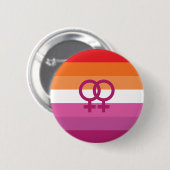 Vlag voor lesbiennes op WLW (Sunset) Ronde Button 5,7 Cm (Voorkant /achterkant)