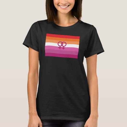 Vlag voor lesbiennes op WLW (Sunset) T-shirt (Voorkant)
