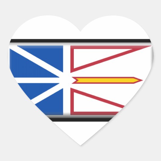 Vlag voor Newfoundland (Canada) Hart Sticker (Voorkant)