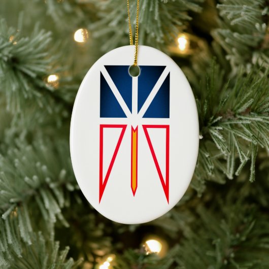 vlag voor Newfoundland en Labrador (verticaal) Keramisch Ornament (Boom)