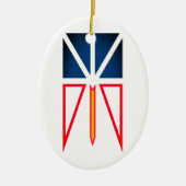 vlag voor Newfoundland en Labrador (verticaal) Keramisch Ornament (Voorkant)