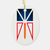 vlag voor Newfoundland en Labrador (verticaal) Keramisch Ornament (Achterkant)