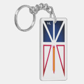 vlag voor Newfoundland en Labrador (verticaal) Sleutelhanger (Voorkant Links)