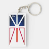 vlag voor Newfoundland en Labrador (verticaal) Sleutelhanger (achterkant)
