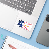 vlag voor Newfoundland en Labrador (verticaal) Sticker (Laptop met iPhone)