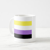 Vlag voor non-binaire pride koffiemok (Voorkant links)