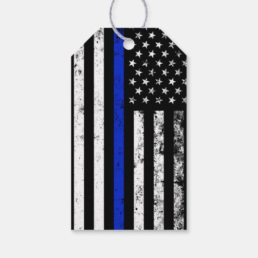 Vlag voor noodlijdende politie cadeaulabel (Achterkant)