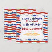 Vlag voor patriottische golven en stripes Freedom Kaart (Voorkant / Achterkant)