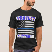 vlag voor politieondersteuning t-shirt (Voorkant)