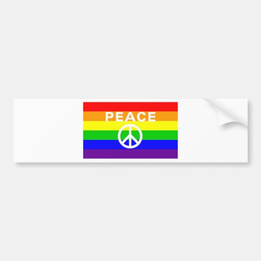 vlag voor regenboogvrede bumpersticker (Voorkant)
