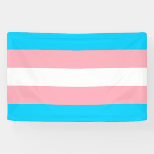 Vlag voor roze, blauw en wit transgender spandoek