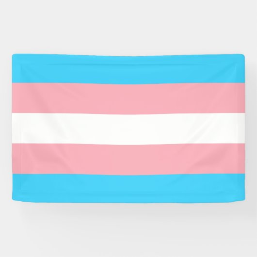 Vlag voor roze, blauw en wit transgender spandoek (Horizontaal)