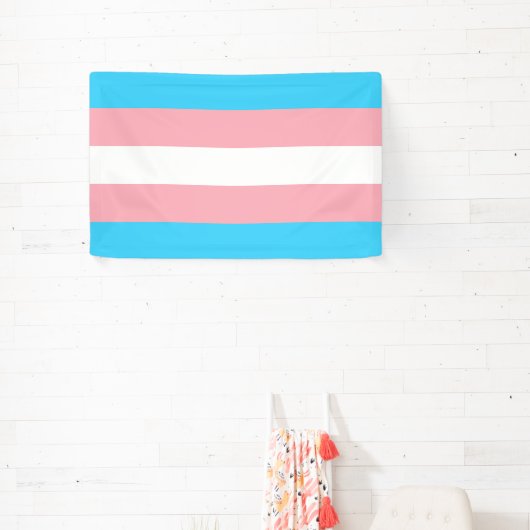 Vlag voor roze, blauw en wit transgender spandoek (Insitu)