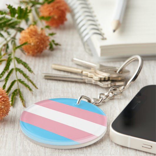 Vlag voor transgenderprijzen sleutelhanger (Voorkant Rechts)