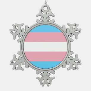 Vlag voor transgenderprijzen tin sneeuwvlok ornament
