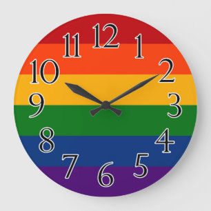Vlag voor vaste regenboogpride grote klok