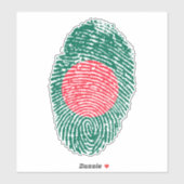 vlag voor vingerafdrukken van Bangladesh Sticker (Vel)