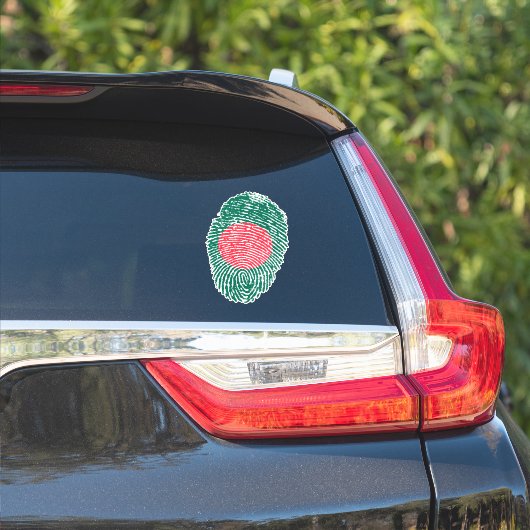 vlag voor vingerafdrukken van Bangladesh Sticker (Auto Zijkant)