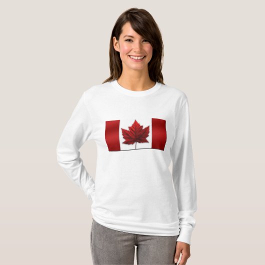 Vlag voor vrouwen in Canada Shirten Lady's Souveni T-shirt (Voorkant volledig)