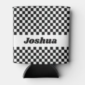Vlag voor zwarte en witte chequker blikjeskoeler (Voorkant)